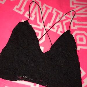 Lace black crop top